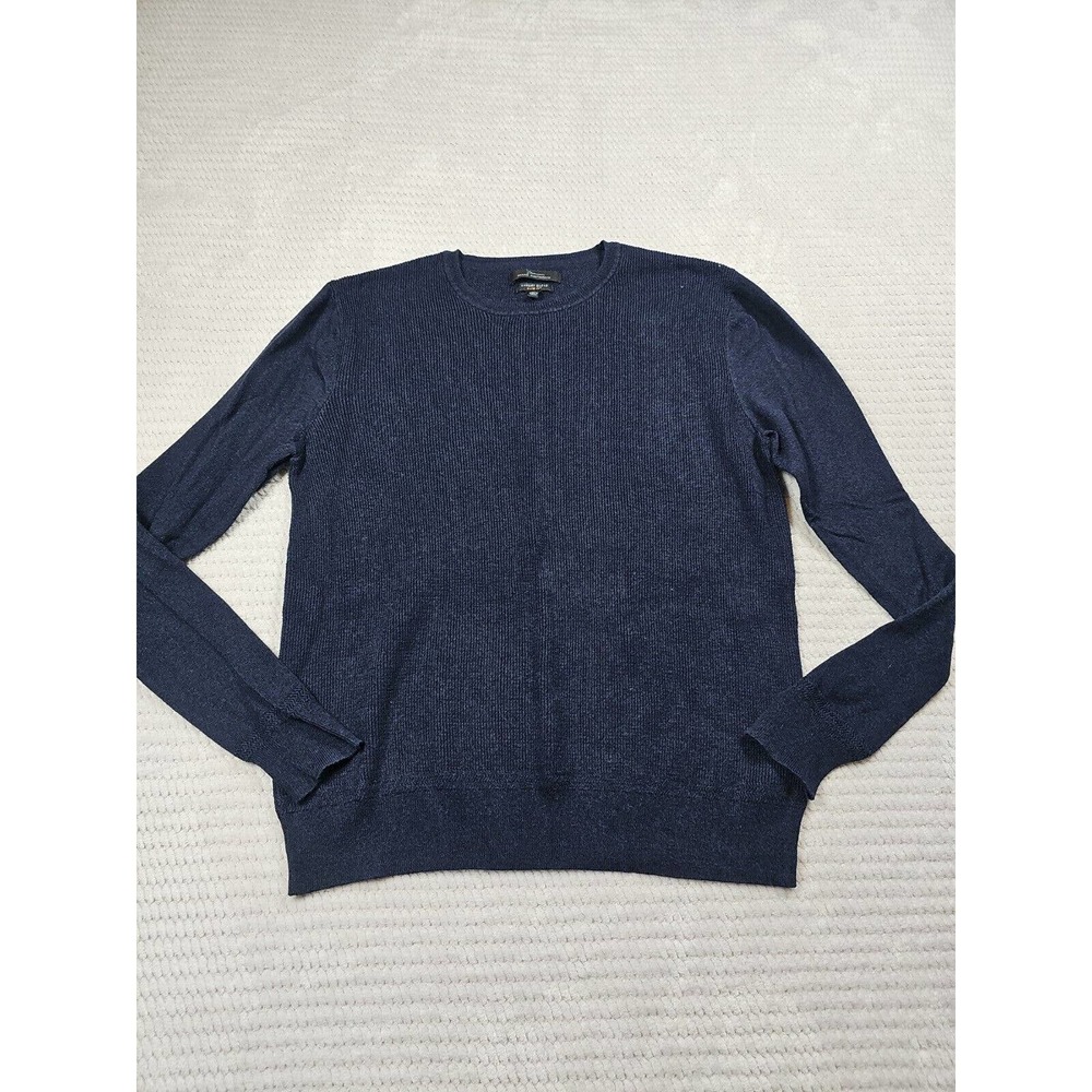 Marc Anthony Sweater Mens Large Luxury Blend Slim Fit Navy